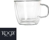 Kookpro Altom Andrea - Set van 2 Luxe Dubbelwandige Grote Cappuccino Glazen 420ML - Koffie Glazen - Thee Glazen - Dubbelwandig Koffie Glas - Borosilicaatglas