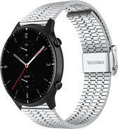 Stalen Smartwatch bandje - Geschikt voor Strap-it Amazfit GTR 2 roestvrij stalen band - zilver - GTR 2 - 22mm - Strap-it Horlogeband / Polsband / Armband