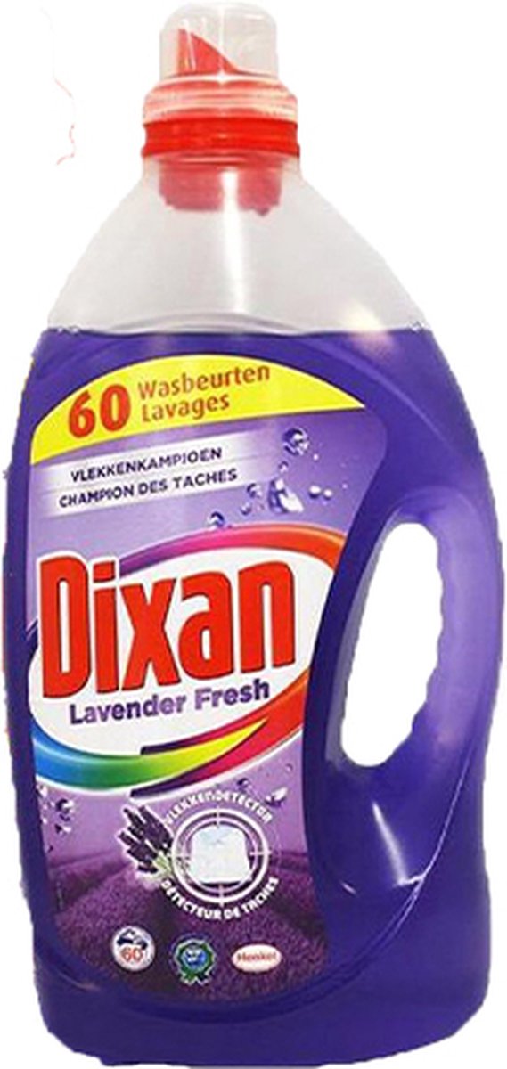 Goedkoopste Dixan Gel Vloeibaar Color Wasmiddel - 3 liter lavendel fresh 60 Wasbeurten