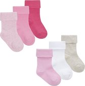 6 paar Meisjes Sokken - Multi color - Maat 6-12 mnd