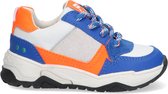 Bunnies JR 222373-523 Jongens Lage Sneakers - Wit/Blauw/Oranje - Leer - Veters