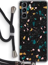 Case Company® - Samsung Galaxy S21 hoesje met Koord - Terrazzo N°10 - Telefoonhoesje met Zwart Koord - Bescherming aan alle Kanten en Over de Schermrand