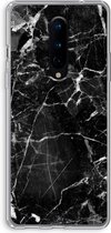 Case Company® - OnePlus 8 hoesje - Zwart Marmer - Soft Cover Telefoonhoesje - Bescherming aan alle Kanten en Schermrand