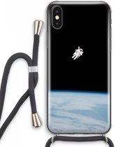 Case Company® - iPhone XS Max hoesje met Koord - Alone in Space - Telefoonhoesje met Zwart Koord - Extra Bescherming aan alle Kanten en Over de Schermrand