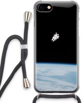 Case Company® - iPhone SE 2020 hoesje met Koord - Alone in Space - Telefoonhoesje met Zwart Koord - Extra Bescherming aan alle Kanten en Over de Schermrand