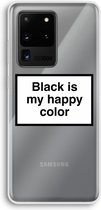 Case Company® - Samsung Galaxy S20 Ultra hoesje - Black is my happy color - Soft Cover Telefoonhoesje - Bescherming aan alle Kanten en Schermrand