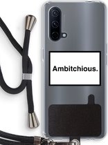Case Company® - OnePlus Nord CE 5G hoesje met Koord - Ambitchious - Telefoonhoesje met Zwart Koord - Bescherming aan alle Kanten en Over de Schermrand