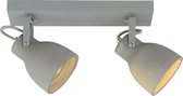 Plafondlamp beton grijs met 2 spots - Arthur - GU10 fitting