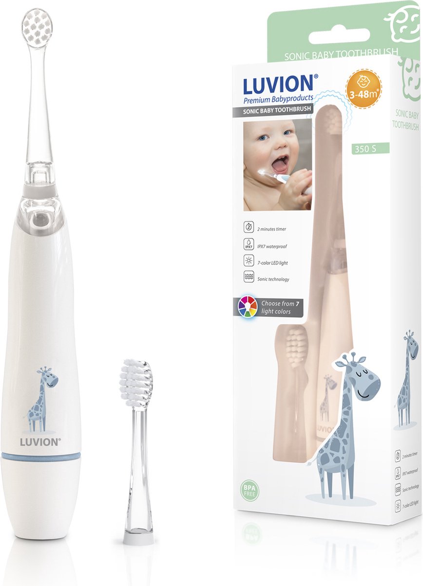 Bol.com LUVION® 350S - Sonische Elektrische Tandenborstel voor Baby en Peuter - 0 t/m 4 Jaar - Met Timer aanbieding