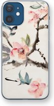 Case Company® - iPhone 12 mini hoesje - Japanse bloemen - Soft Cover Telefoonhoesje - Bescherming aan alle Kanten en Schermrand
