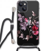 Case Company® - iPhone 13 hoesje met Koord - Mooie bloemen - Telefoonhoesje met Zwart Koord - Extra Bescherming aan alle Kanten en Over de Schermrand