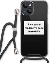 Case Company® - iPhone 13 hoesje met Koord - I'm dope - Telefoonhoesje met Zwart Koord - Extra Bescherming aan alle Kanten en Over de Schermrand