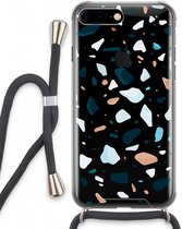 Case Company® - iPhone 8 Plus hoesje met Koord - Terrazzo N°13 - Telefoonhoesje met Zwart Koord - Extra Bescherming aan alle Kanten en Over de Schermrand