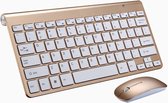 Case2go - Toetsenbord en Muis - QWERTY Keyboard - 2.4G Verbinding - Draadloos - Goud