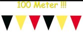 Vlaggenlijn België - 100 Meter - Zwart / Geel / Rood