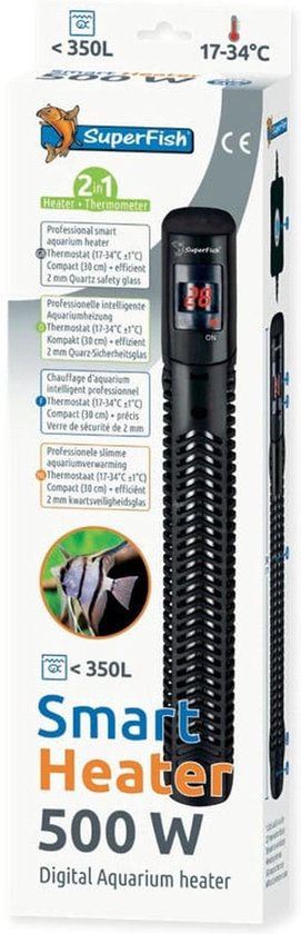 Superfish Smart Heater Digital 30 cm - Verwarming - 500 Watt Tot 350 Liter