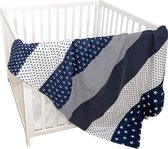 Ullenboom® Babydekbed; in Anker Blauw (100 x 140 cm); ideaal voor de kinderwagen of als speeldeken 100 x 140 cm