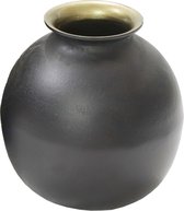 Akar-ronde vaas-small-mat zwart &antiek goud