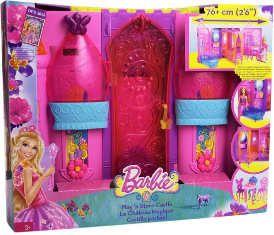 ② Barbie château magique / maison pliable transportable — Jouets