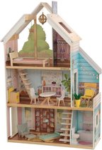 Kidkraft Zoey Poppenhuis - Barbiehuis - met Geluid en Licht - inclusief meubels en accessoires - 126 cm hoog