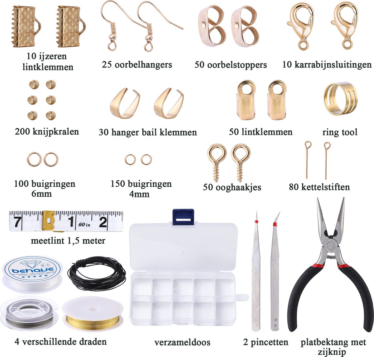Behave Sieraden Maken Set - Sieraden Onderdelen - Repareren - DIY - Goudkleur — afbeelding 4