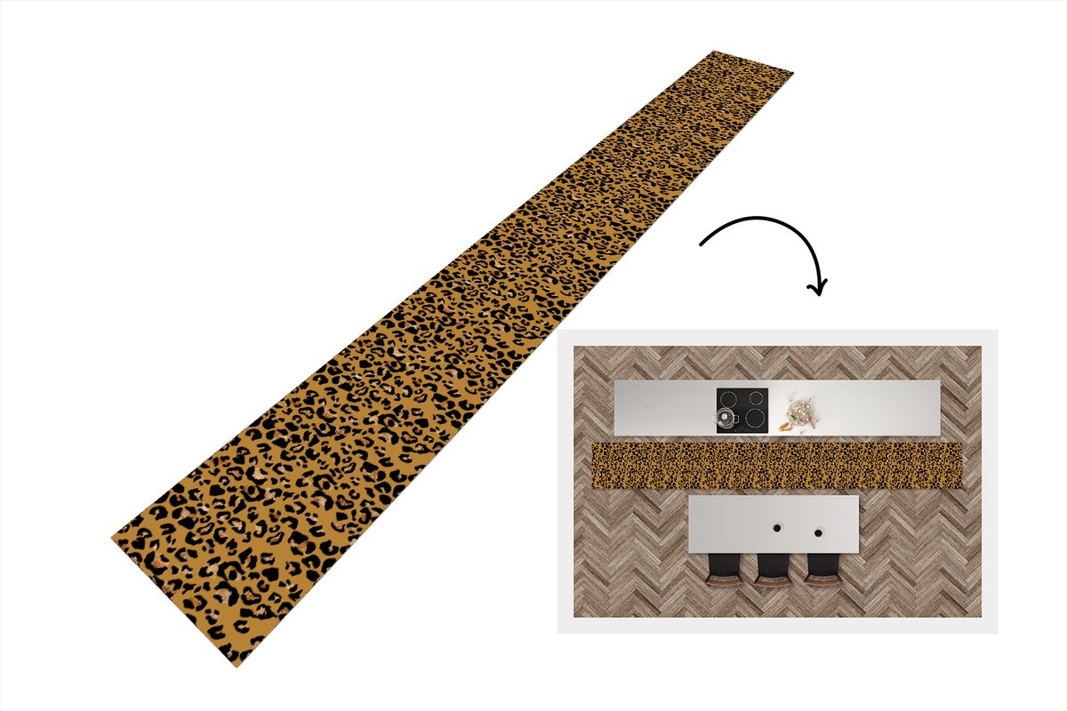 Keukenloper - Keukenmat - Panterprint - Luxe - Patronen - 400x50 cm - Keuken vloerkleed