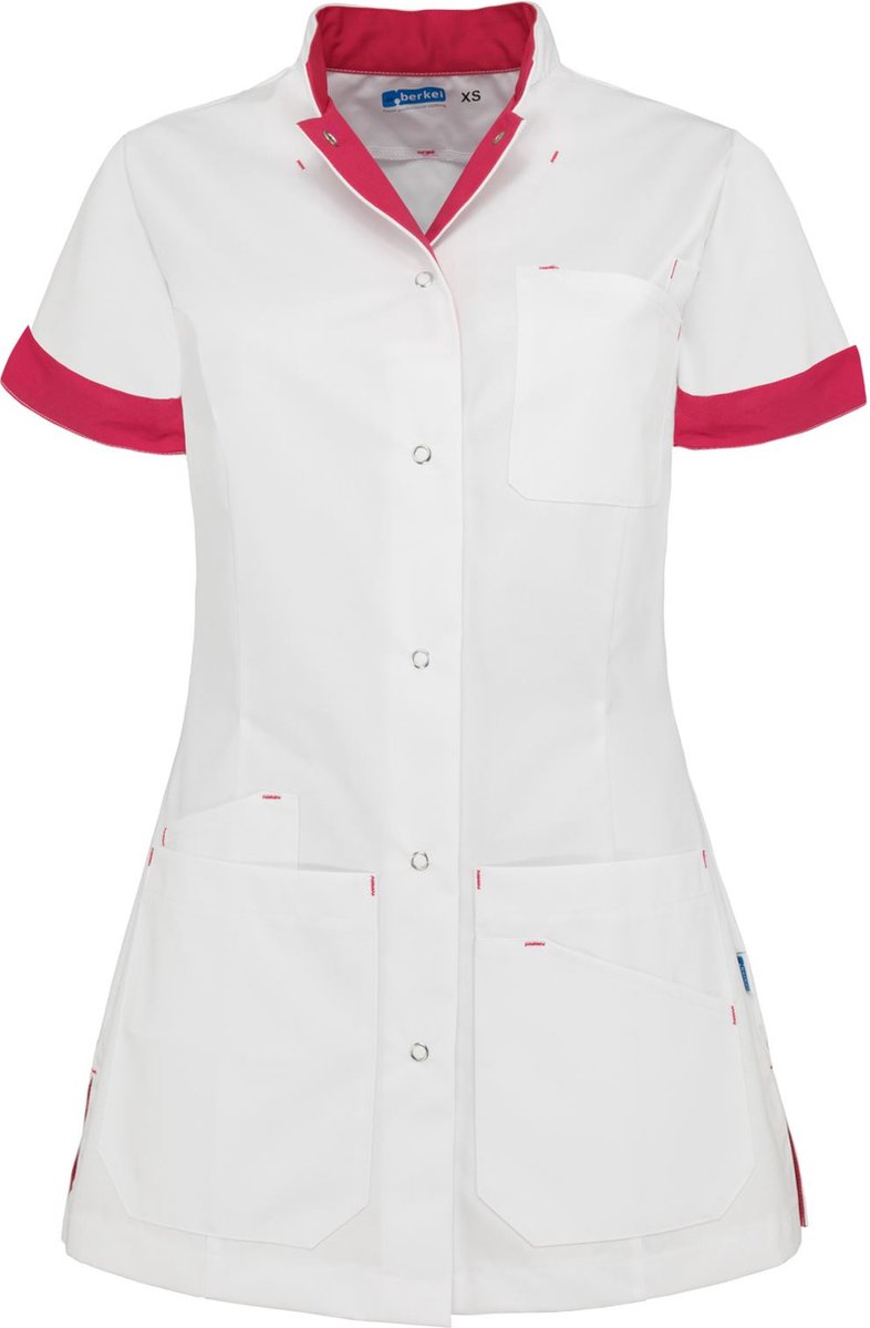 De Berkel zorgjas Livia wit/fuchsia-S-wit/fuchsia (B3832326873S)