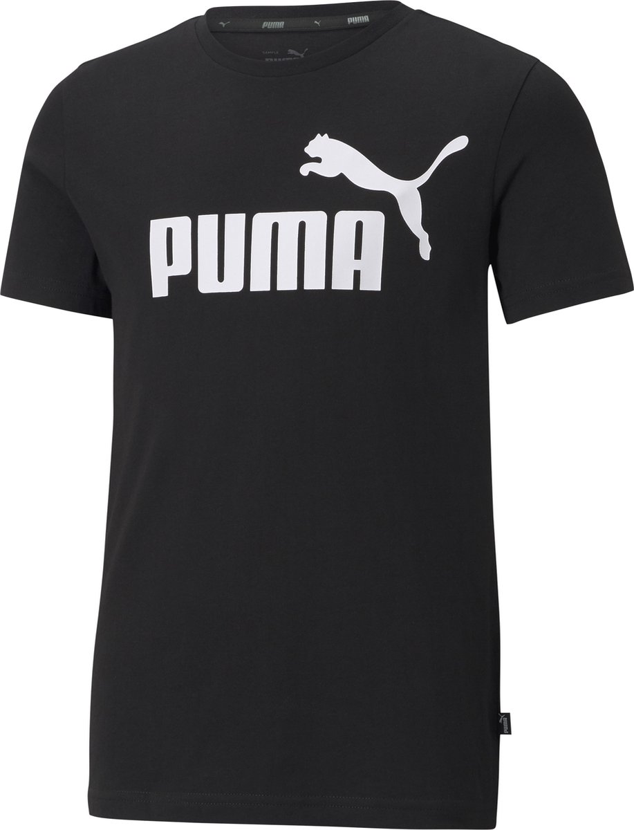 PUMA ESS Logo Tee B Jongens T-shirt Zwart