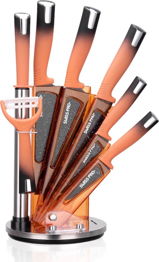 CAROTE 12-delig Keukenmessenset Met Keramische Anti-aanbak Laag - Inclusief Hoezen En Vaatwasmachinebestendig