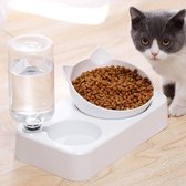 Maxium - Mangeoires d'eau et de Alimentation 2 en 1 - Gamelle pour chat - Abreuvoir automatique - Distributeur d'eau - Nourriture - Abreuvoir - Abreuvoir - Wit