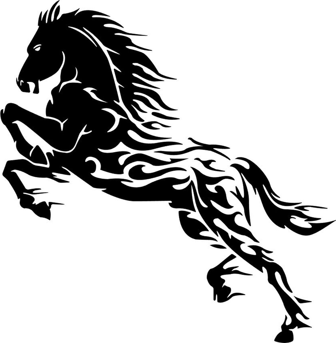 Muur - raam - auto - aanhanger sticker Paard Flame - Horse - decoratief - dieren