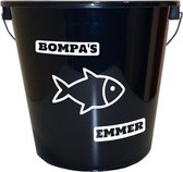 Emmer - 5 liter - zwart - met tekst: Bompas visemmer – Cadeau – Geschenk – Gift – Kado – Surprise