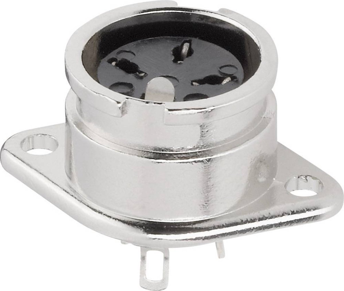 BKL Electronic 0202016 DIN-connector Flensbus, contacten recht Aantal polen: 4 Zilver 1 stuk(s)