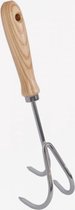 Synx Tools - Grattoir à main avec manche en bois et 3 dents 30cm - Grattoir de jardin |potager | Outils de jardin
