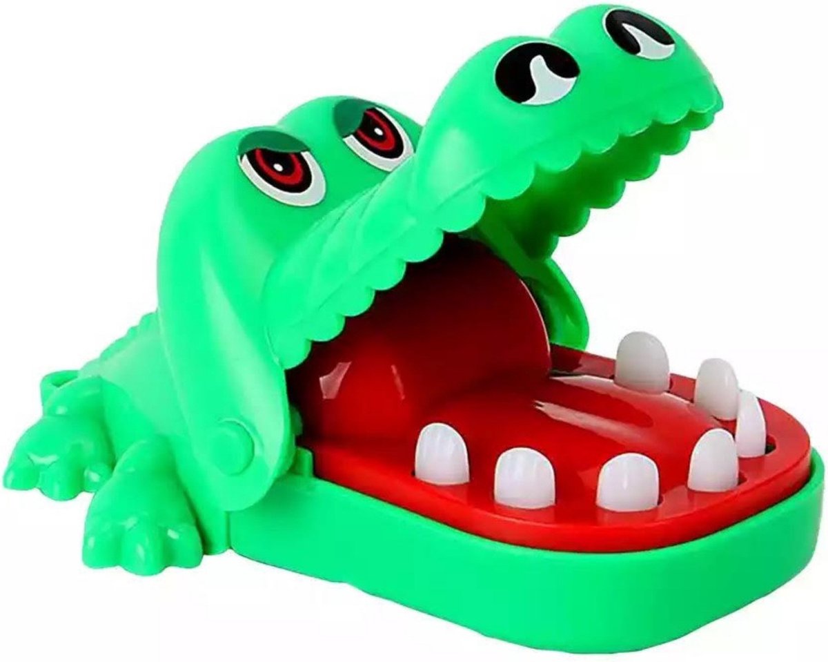Spel Bijtende Krokodil – Reis editie - Krokodil met Kiespijn – Krokodil Tanden Spel - Tandarts - Party Spel - Gezelschapsspel - Drankspel - Shot spel - Groene Krokodil - Daily Playground
