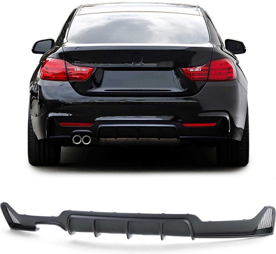 Bmw 4 serie F32 F33 F36 M Pakket Achterbumper Diffuser Mat Zwart Dubbele Uitlaat Uitsparing M Performance Look 418 420 430 435 440 M4