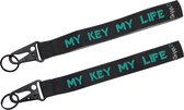 2 Stuks Short Keycord met Metalen Clip - Sleutelhanger - Lanyard