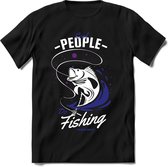 Cool people do fishing | vissen outdoor T-Shirt Heren / dames | hengelsport cadeau Shirt - grappige Spreuken, Zinnen en Teksten Maat M