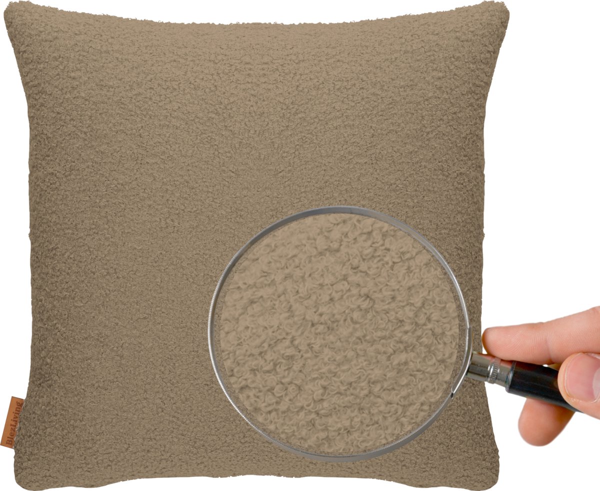 COHOSO Sierkussen Teddy Bouclé Taupe 45x45 cm