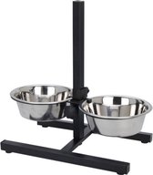 Dogs Collection H-Standaard met 2 RVS Voerbakken - 19 cm