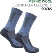 Norfolk - Wandelsokken - 2 Paar - 60% Merino wollen Sokken met Demping - Leonardo - Blauw - 35-38