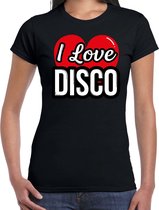 I love disco verkleed t-shirt zwart voor dames - discoverkleed / party shirt - Cadeau voor een disco liefhebber XL