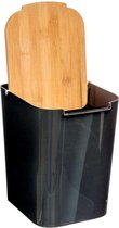 Poubelle de Table Wooners® avec Couvercle - Bamboe - 5l - Zwart