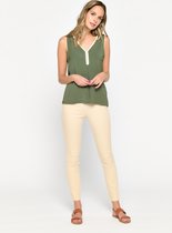 LOLALIZA Top met lurex - Khaki - Maat M