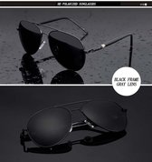 Piloten zonnebril met UV400 en polarisatie filter | Heren zonnebril | Zwarte montuur