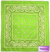 Finnacle - Hip Hop Bandana 100% Katoen Bandana Licht Groen Vierkante Sjaal 50cm * 50cm Hoofdband Boerenzakdoek Voor vrouwen/Mannen/Jongens/Meisjes