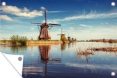 Tuinposter - Molen aan het water - 120cm x 80cm - Tuin