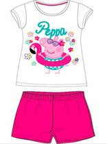 Peppa Pig pyjama met flamingo - wit - roos - Maat 92 / 2 jaar