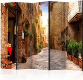 Vouwscherm - Colourful Street in Tuscany II [Room Dividers]