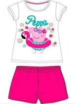 Peppa Pig pyjama met flamingo - wit - roos - Maat 110 / 5 jaar